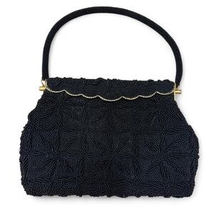 Dalill Vintage 1950’s Bugle Seed Evening beaded floral clutch bag